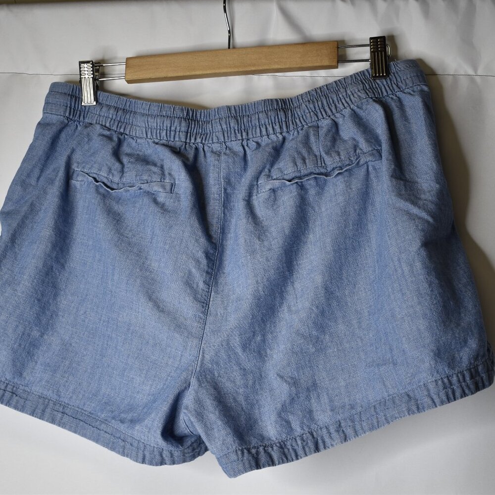 J Crew Women's Shorts Elastic Drawstring Blue Pockets Lightweight Comfy Cotton - Picture 4 of 7